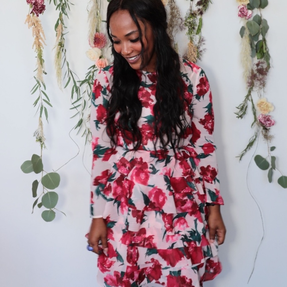 French Connection pink Allegro Poppy Sheer Dress